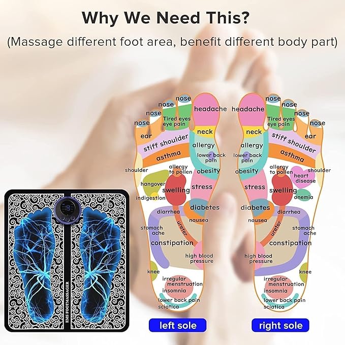 Foot Massager Pain Relief,Wireless Electric Ems Massage Machine Mat